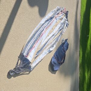 Gray and White Parachute Hammock